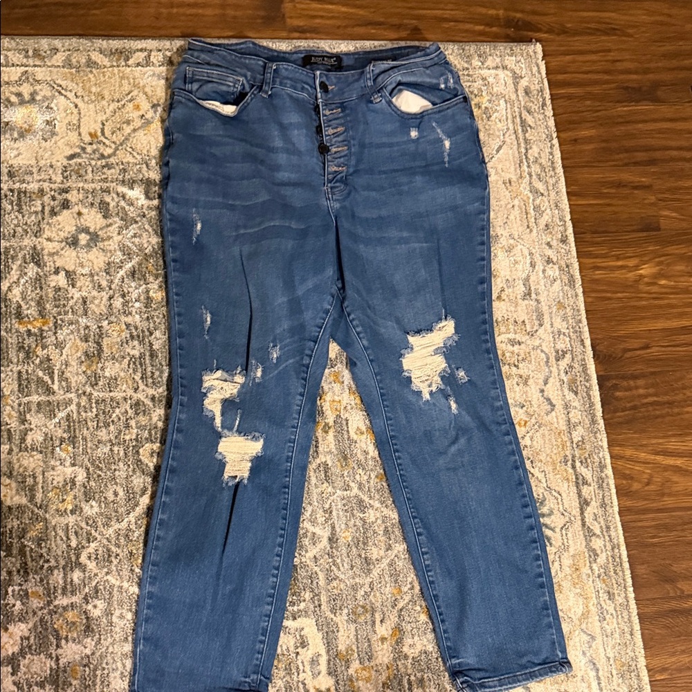 Judy Blue Distressed Skinny Jeans in Blue